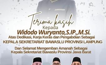 Seluruh jajaran Bawaslu Kabupaten Tulang Bawang Barat menyampaikan ucapan terima kasih