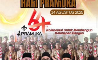 jajaran Badan Pengawas Pemilihan Umum (Bawaslu) Kabupaten Tulang Bawang Barat turut merayakan dan menyampaikan ucapan selamat Hari Pramuka ke-64